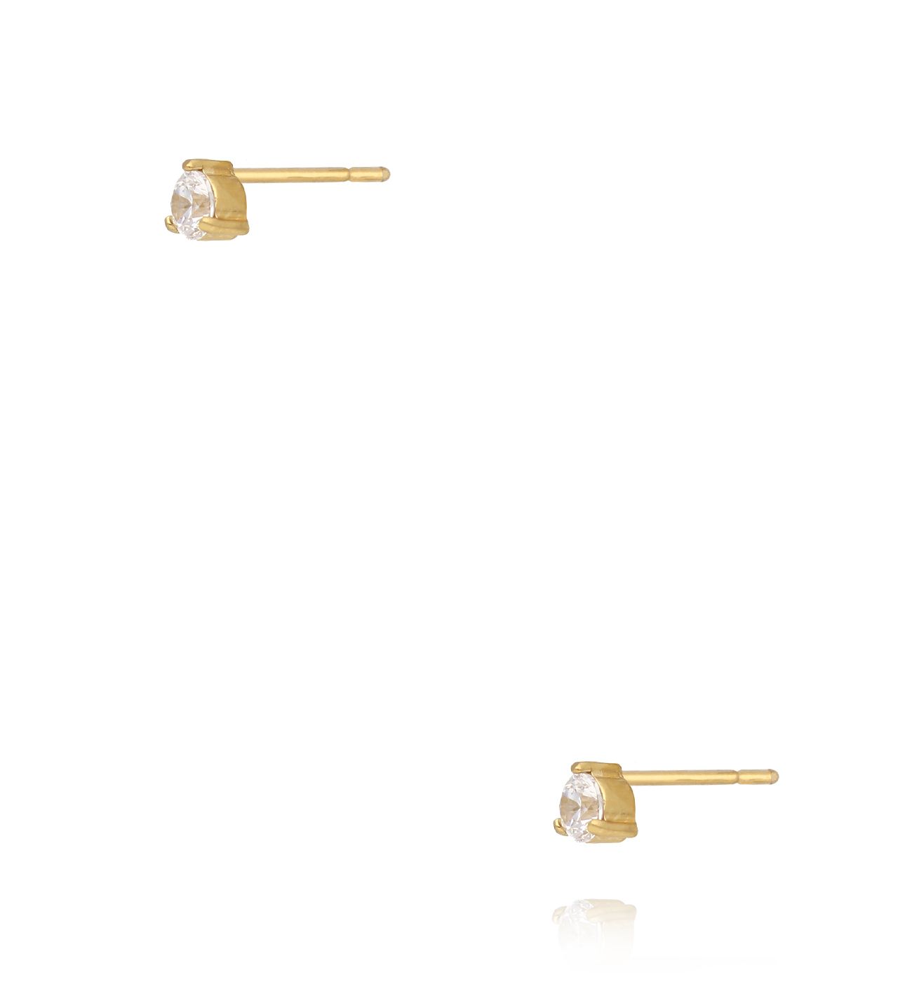 Kolczyki sztyfty złote z białą cyrkonią w oprawie pazurowej KSA2476