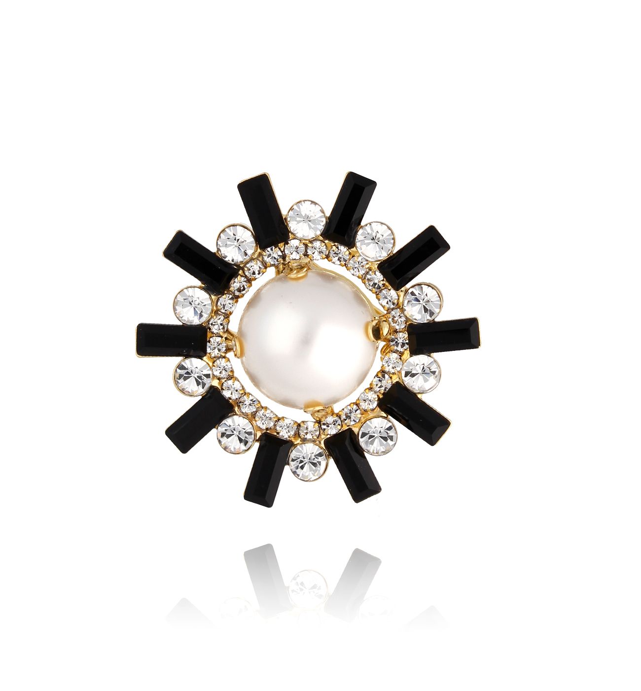 Broszka czarno perłowa Pearl Ball BRPE0017