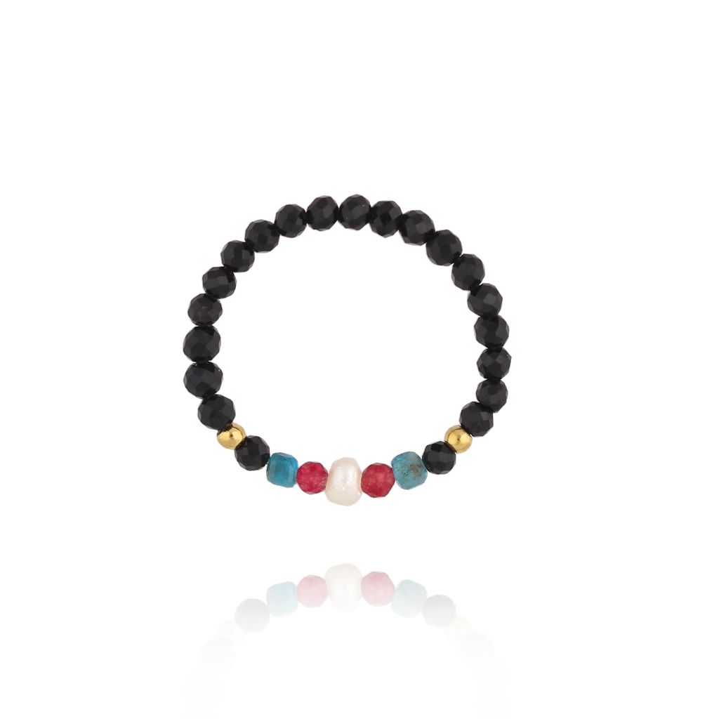 Pierścionek elastyczny czarny PTW0591