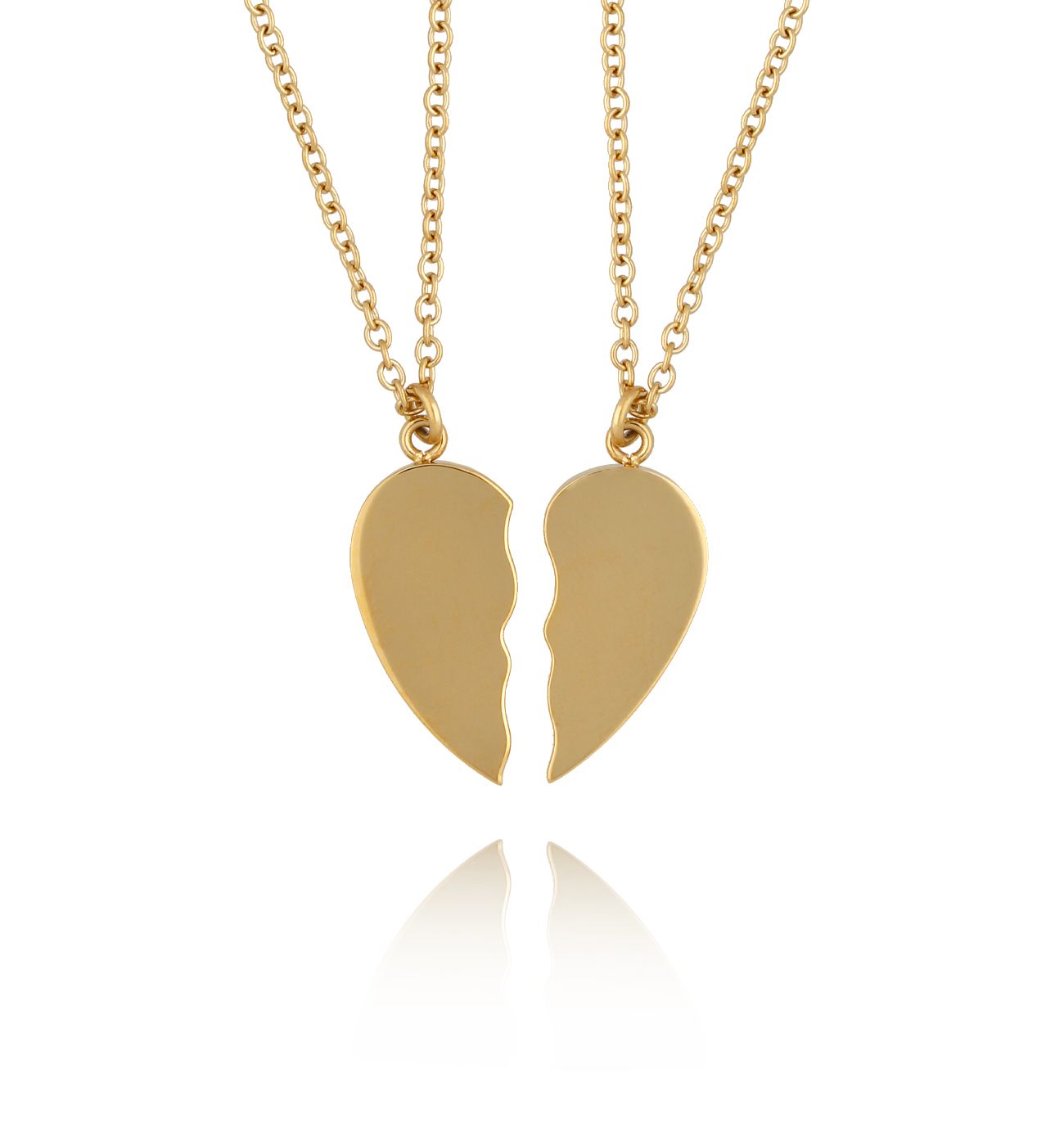 Zestaw naszyjników z sercami złotymi Friends Forever - By Dziubeka