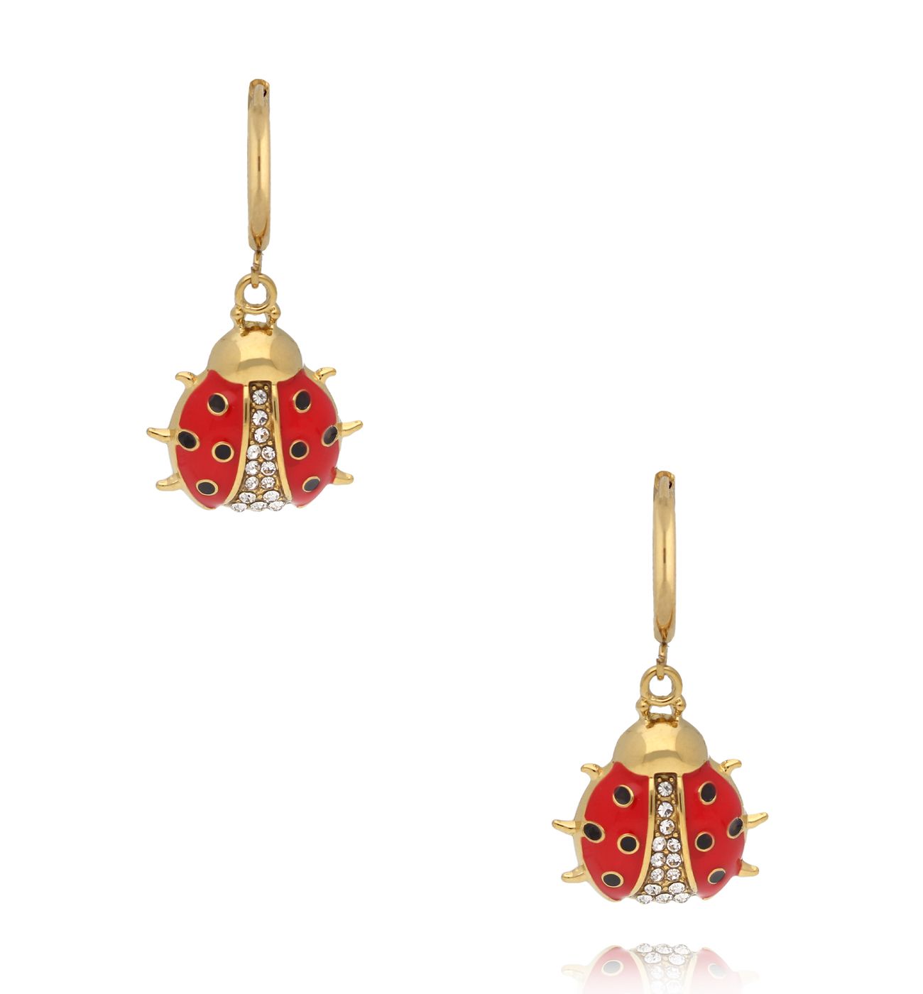 Kolczyki koła z zawieszką biedronką KSY0677 - By Dziubeka