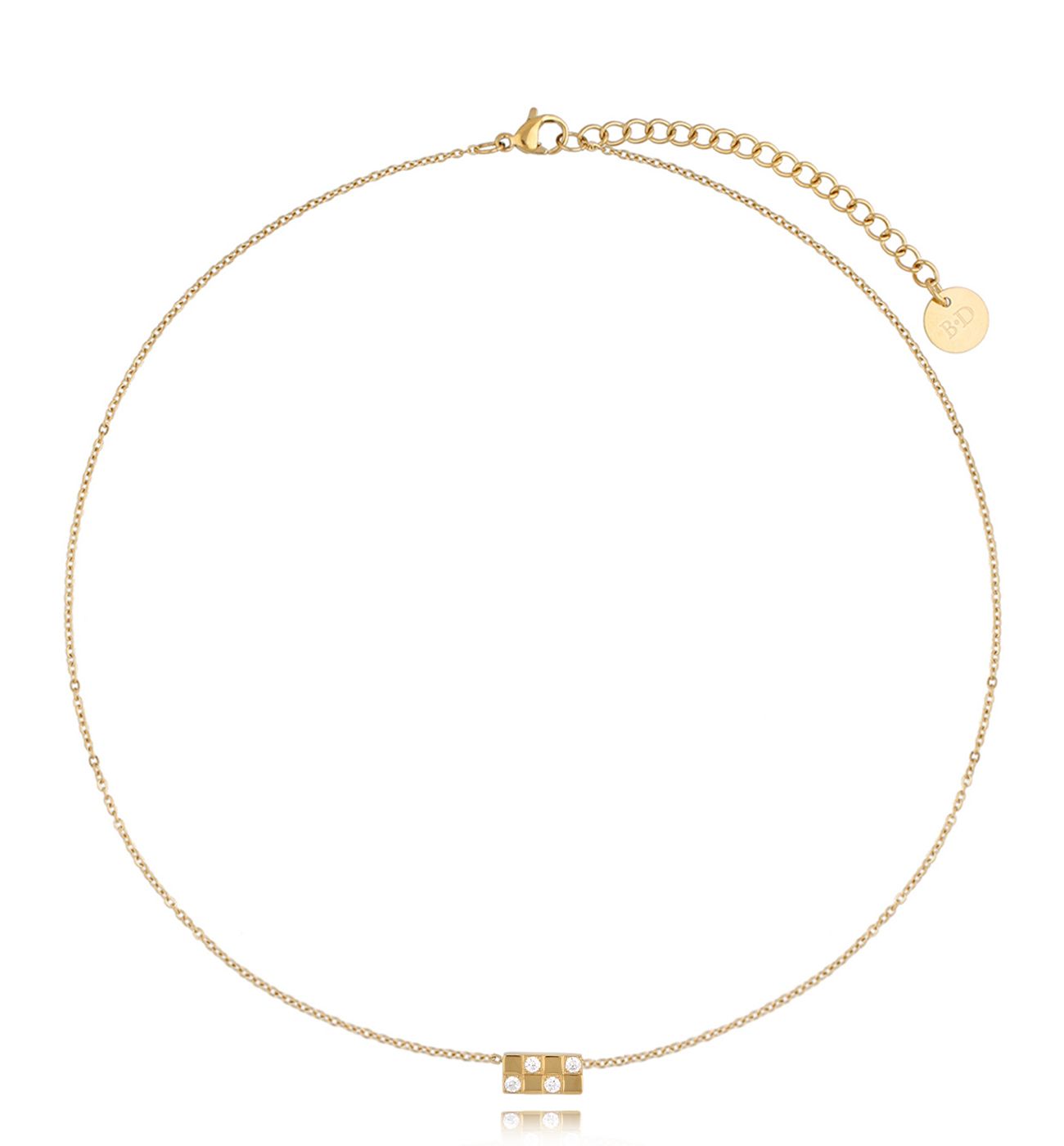 Naszyjnik złoty z cyrkoniami Glimmer - By Dziubeka
