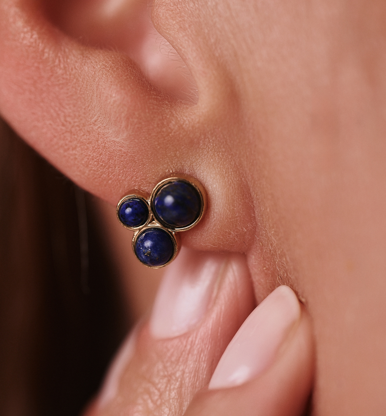 Kolczyki sztyfty z sodalitem KEA0042 - By Dziubeka