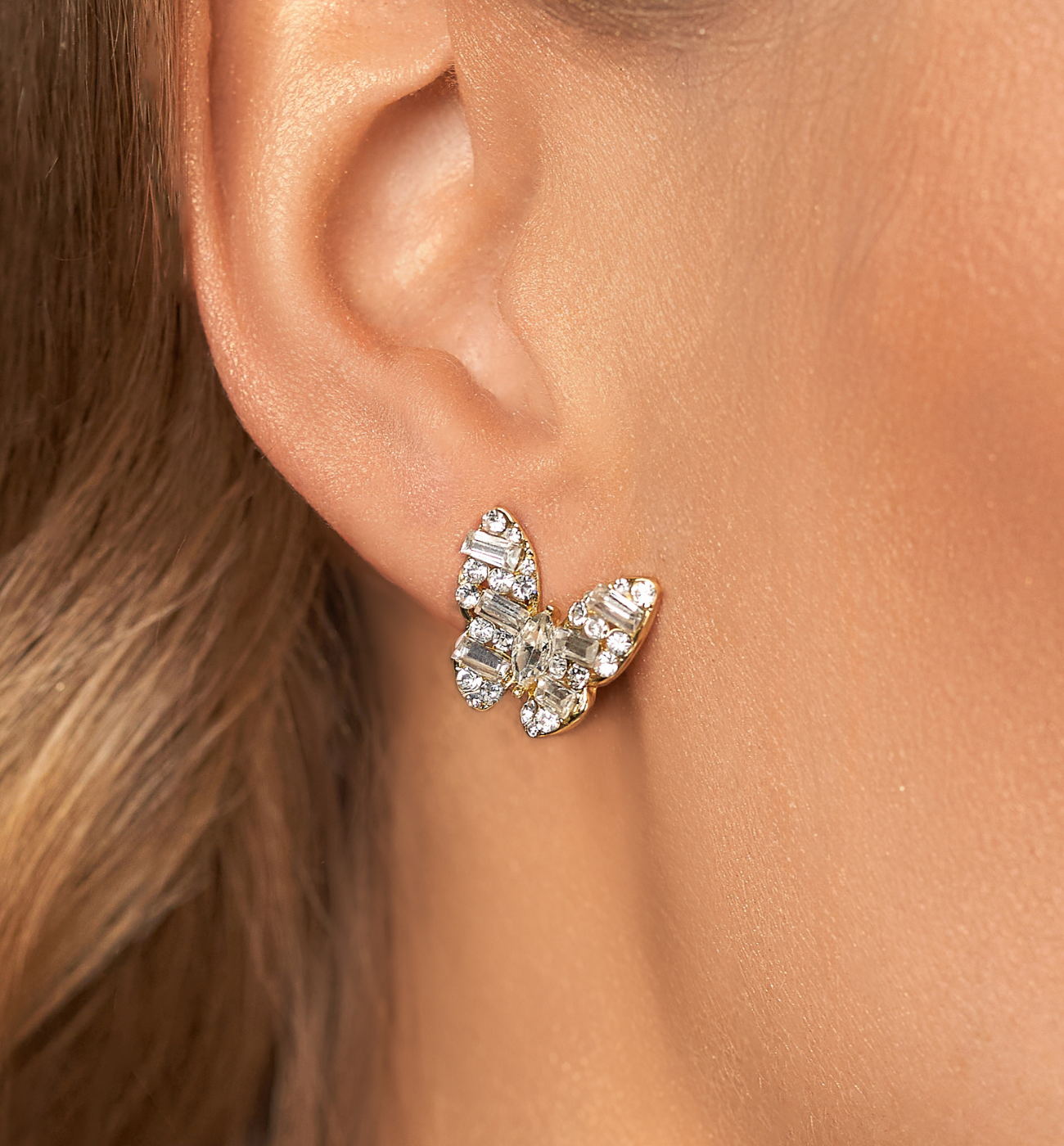 Kolczyki kryształowe motylki Souffle de printemps KSS1717