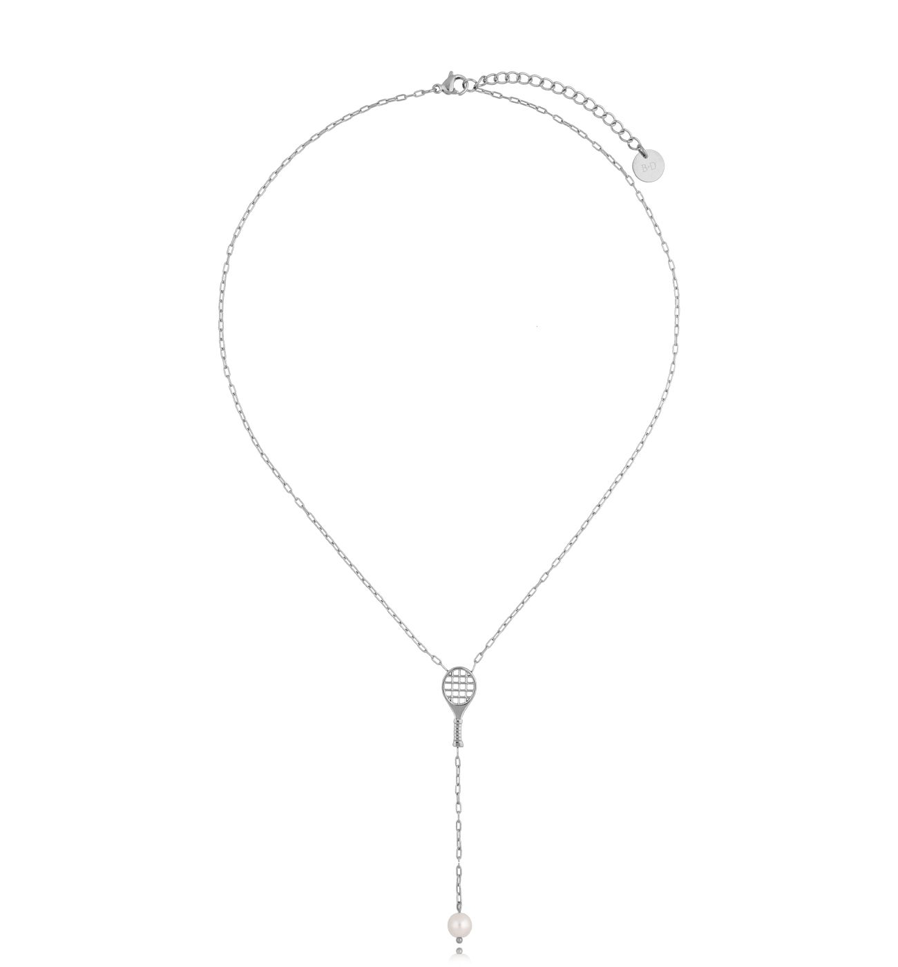 Naszyjnik z rakietą tenisową srebrny Tennis NSA0588