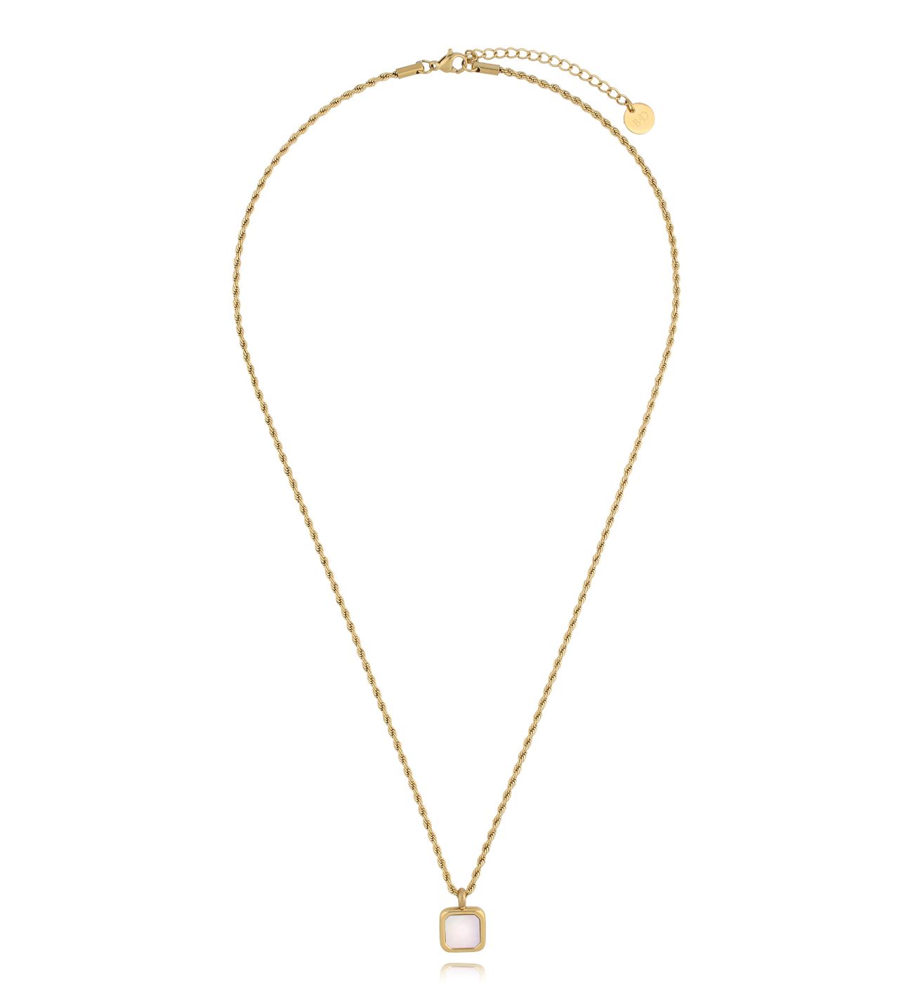 Naszyjnik z zawieszka z masy perłowej złoty NSA1168