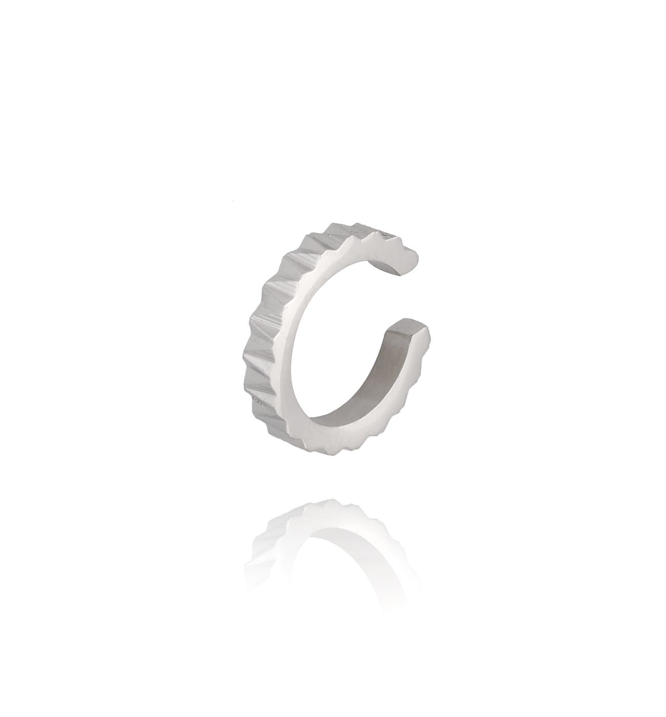 Nausznica srebrna karbowana Lille KSA0879