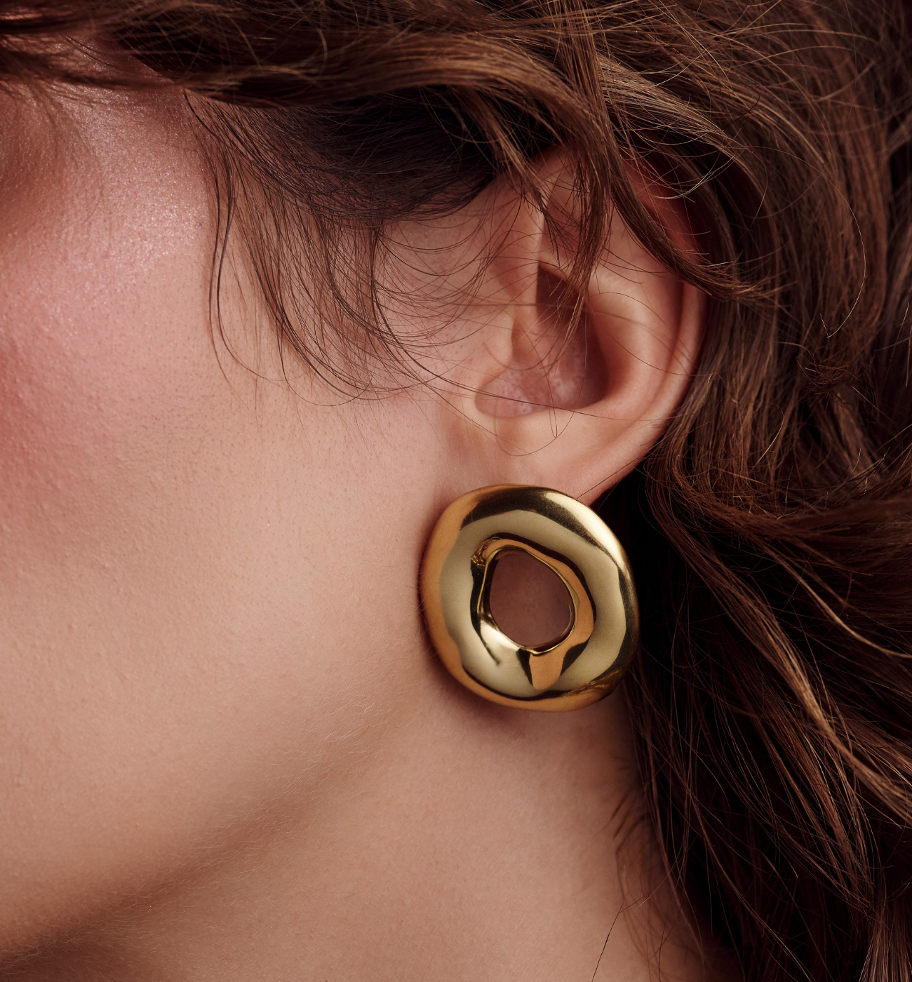 Kolczyki okrągłe złote - By Dziubeka