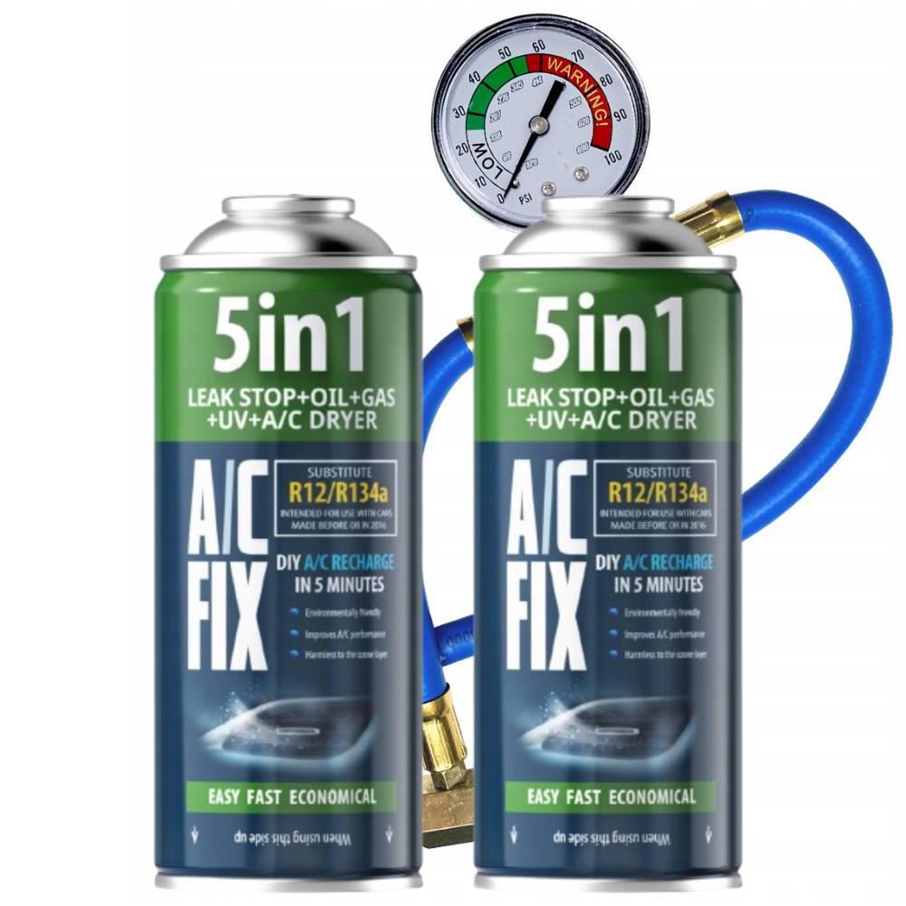 AC FIX CZYNNIK CHŁODNICZY KLIMATYZACJI 5W1 GAZ USZCZELNIACZ R134A 470G 2X + PRZEWÓD - Petrostar