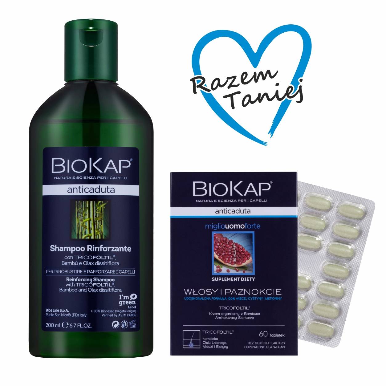 Zestaw do włosów wypadających III (tabletki dla mężczyzn, szampon)