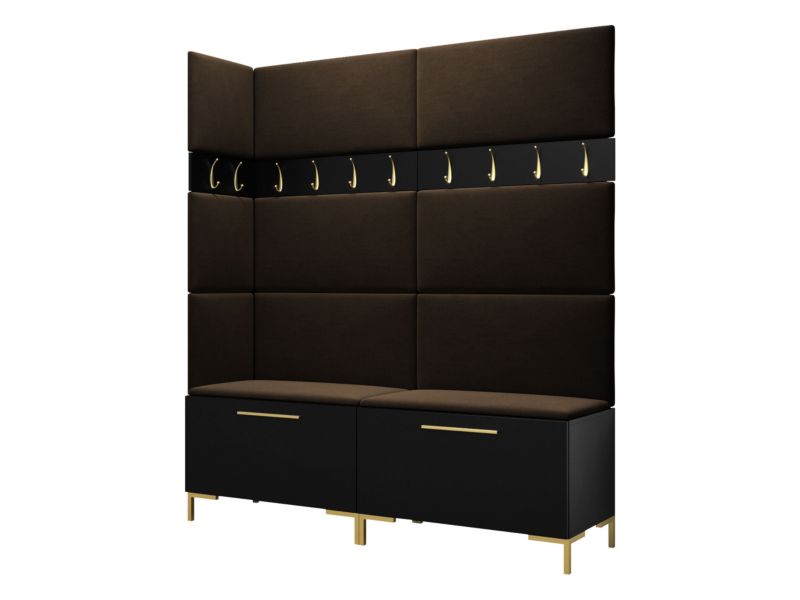 Garderoba MIRJAN 24 Zilion V czarny + brązowy 1 kpl.