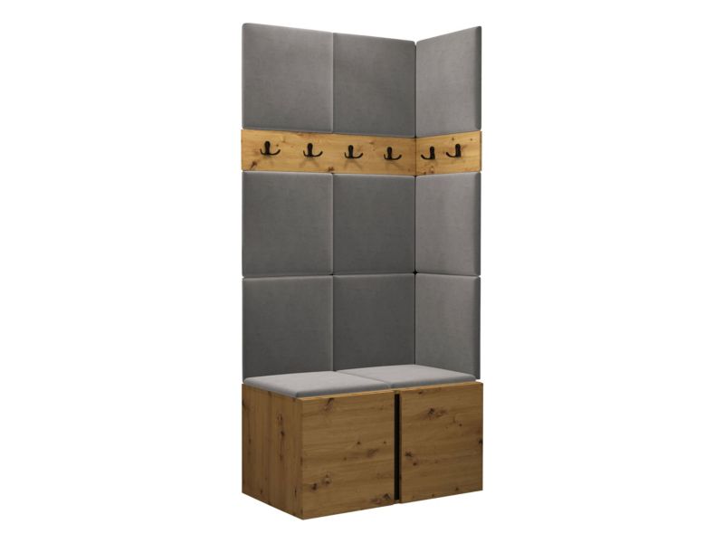 Garderoba MIRJAN 24 Orion I dąb artisan/czarny + szary 1 kpl.