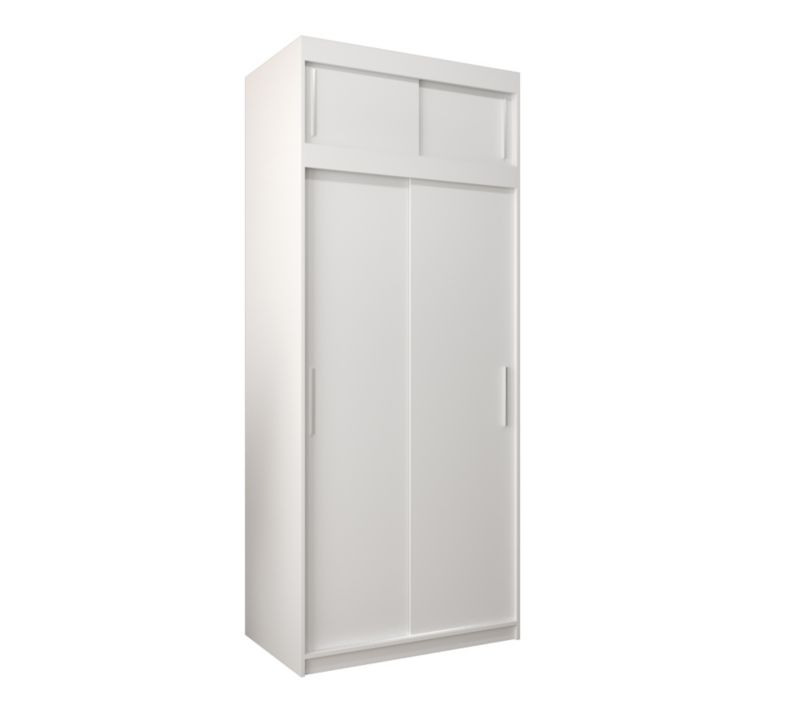 Szafa przesuwna Garderoba Abiks Tokyo 100 biały + biały z nadstawką 1 szt.