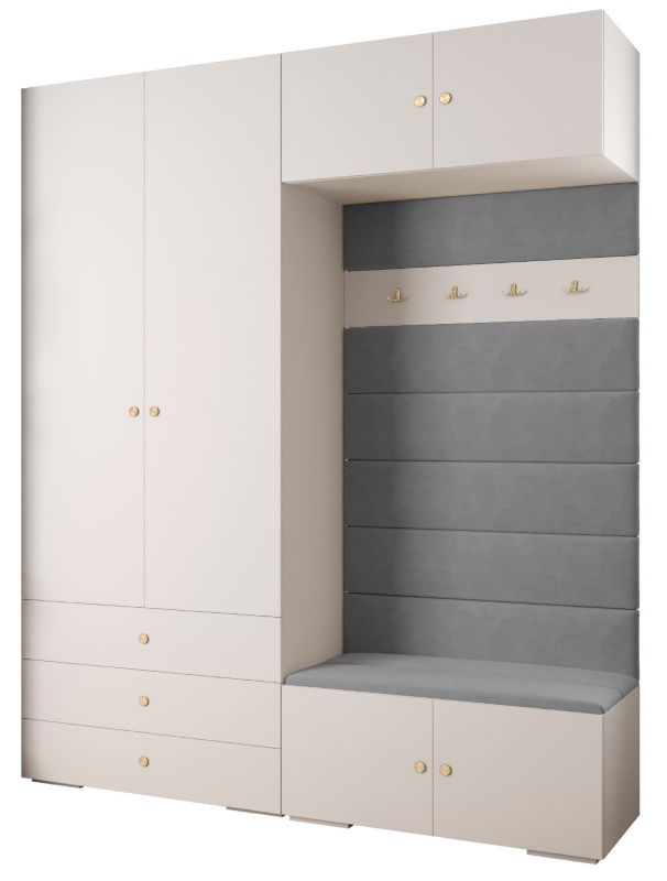 Garderoba do przedpokoju Abiks INOVA 2 Z12 biały+złoty+manila16 1 szt.