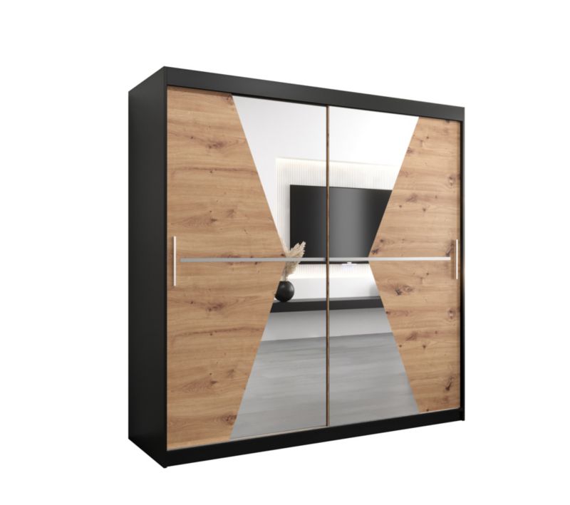 Szafa przesuwna Garderoba Abiks MAROKO 200 czarny/artisan 1 szt.