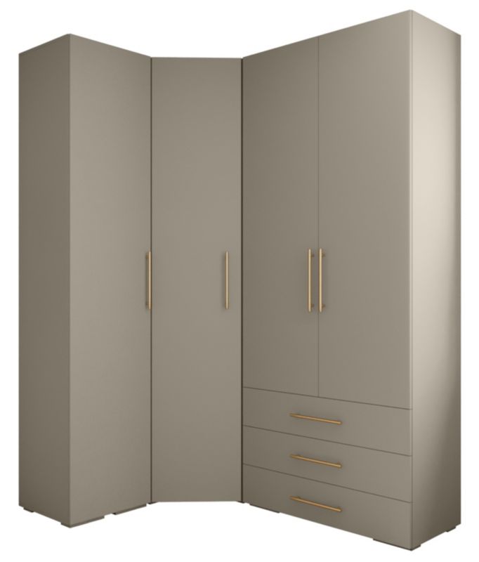 Garderoba wysoka do przedpokoju Abiks INOVA 3 Z6 kaszmir+złoty 1 szt.