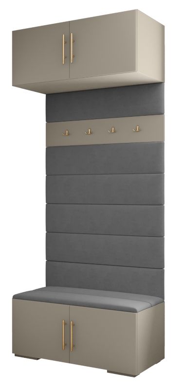 Garderoba wysoka do przedpokoju Abiks INOVA 3 kaszmir+złoty+man16 1 szt.