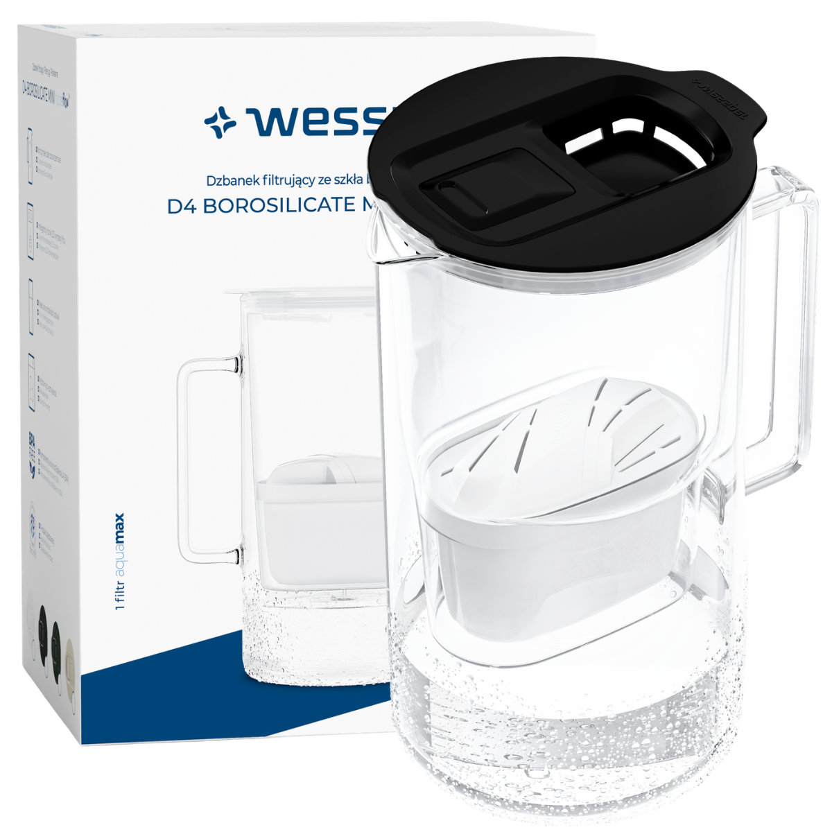 Dzbanek filtrujący Wessper D4 MINI czarny 2 l.