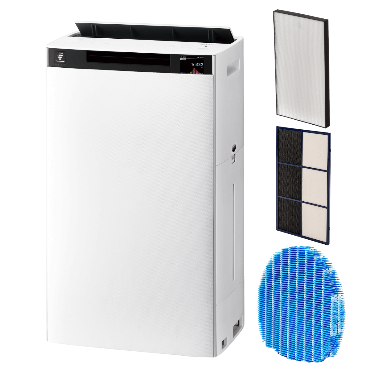 Oczyszczacz i nawilżacz powietrza SHARP KI-TX100EU-W w kolorze białym do 76m2.