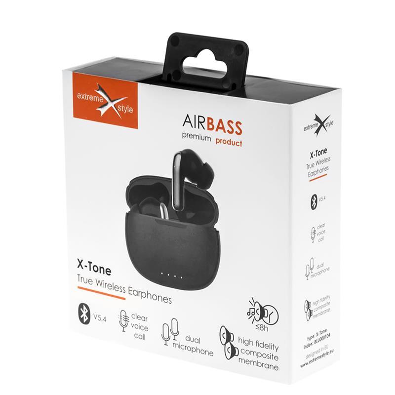 AIRBASS Słuchawki Bluetooth X-TONE czarne stacja ładująca BLU000104 - Henryx24