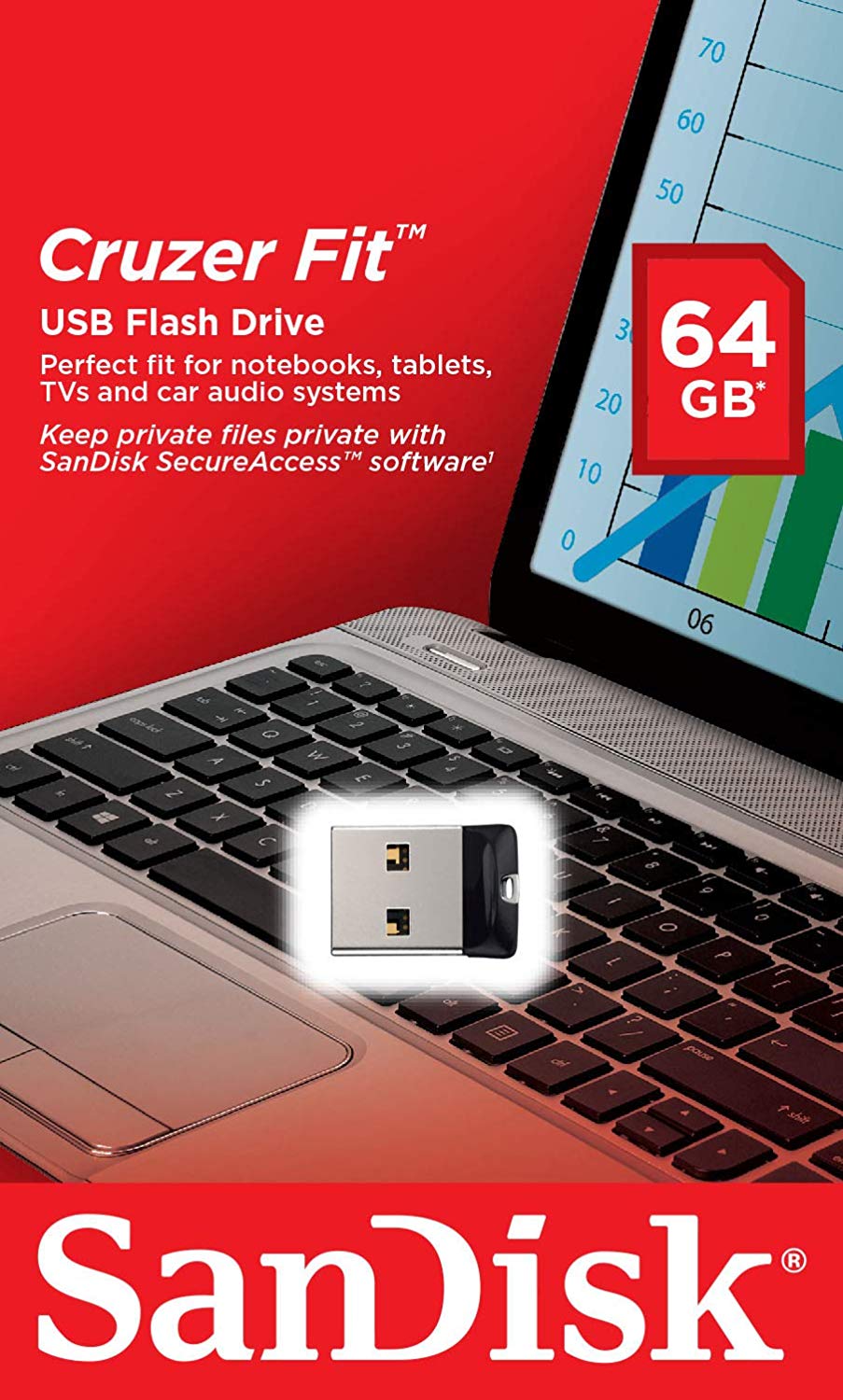 SANDISK USB 2.0 Pendrive CRUZER FIT 64GB SDCZ33-064G-G35 - Henryx24