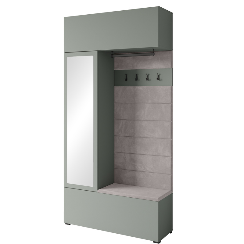 Garderoba do przedpokoju z lustrem TESSARO zielony