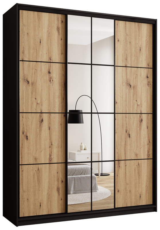 Wysoka szafa przesuwna 180 cm z półkami i drążkami EDGE MAX