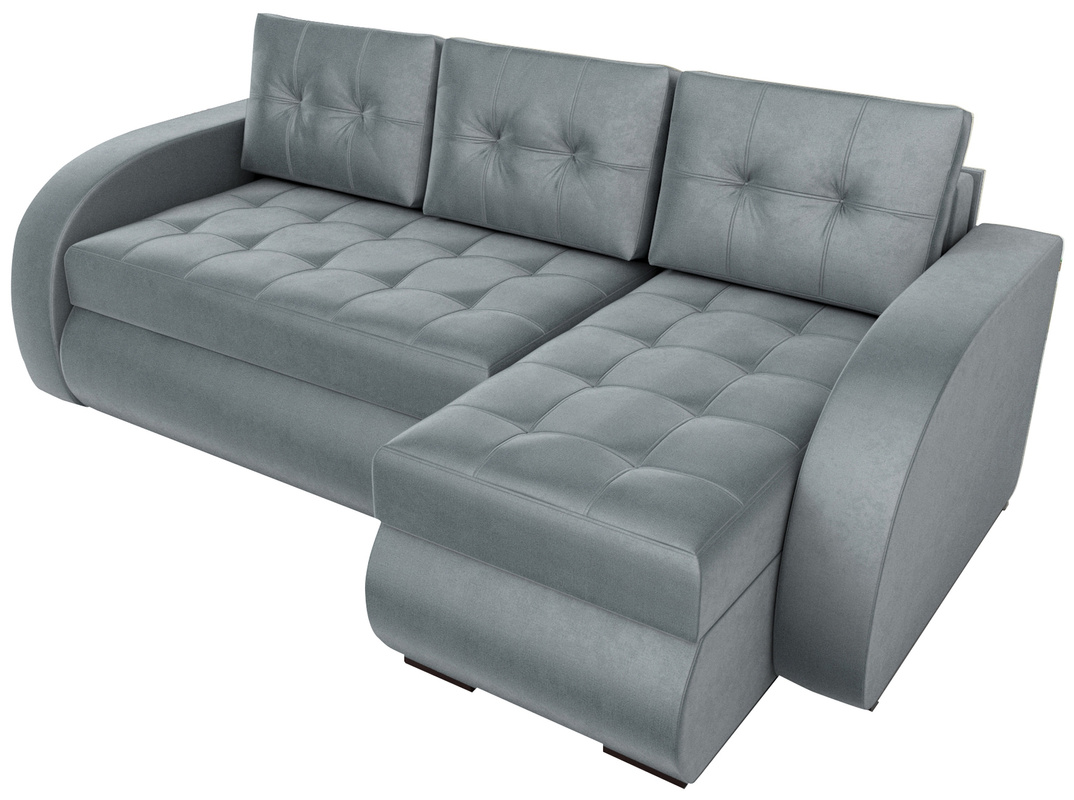 Szara rozkładana kanapa narożna z funkcją spania do salonu BERGEN