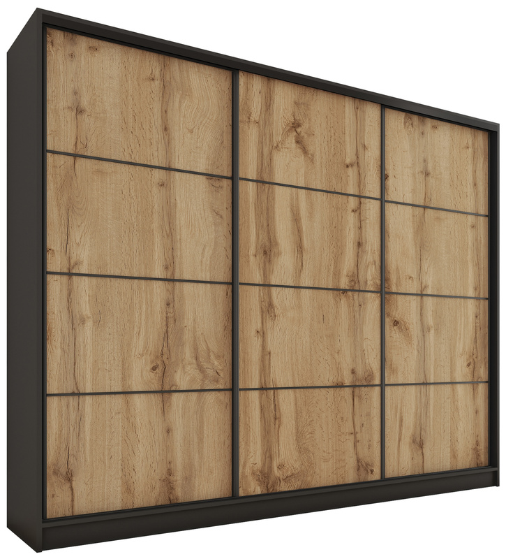 Wysoka trzydrzwiowa szafa przesuwna 250 cm LOFT MAX