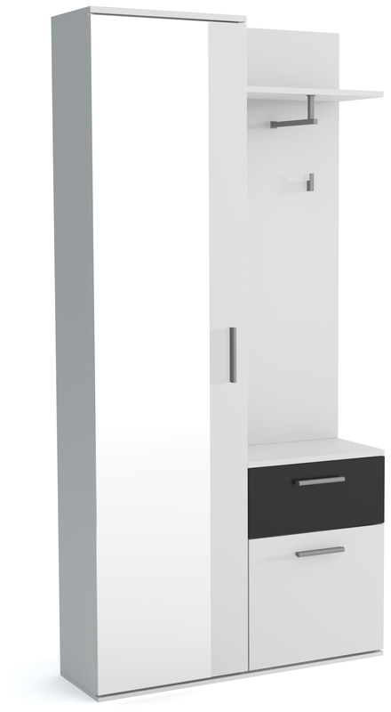 Biała garderoba do przedpokoju z lustrem JOVITA