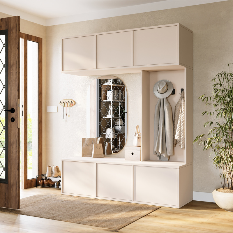 Garderoba do przedpokoju z wieszakami 150 cm HUGE kaszmir