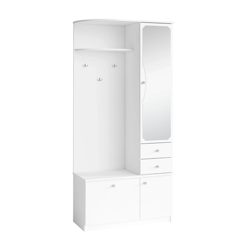 Biała nowoczesna garderoba z lustrem do przedpokoju CARTES