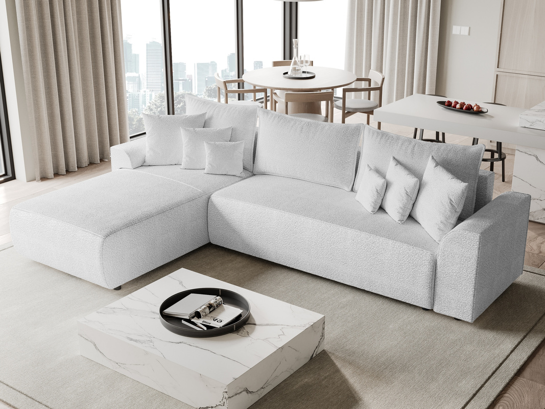 Kanapa narożna z funkcją spania SYDNEY boucle