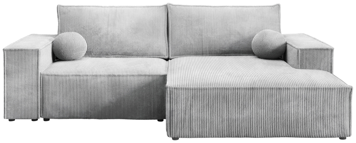 Szara kanapa narożna do salonu z funkcją spania PABLO MINI