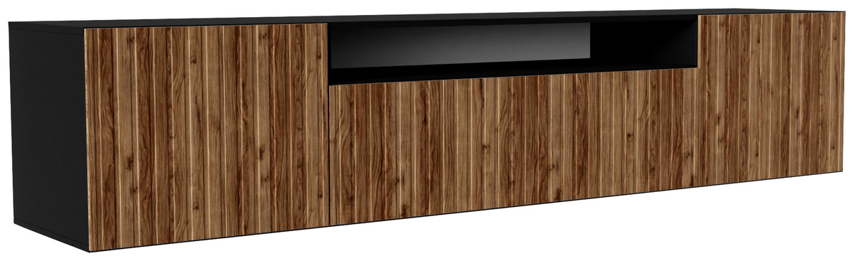 Nowoczesna wisząca szafka RTV 200 cm MAVIO frezowane fornty