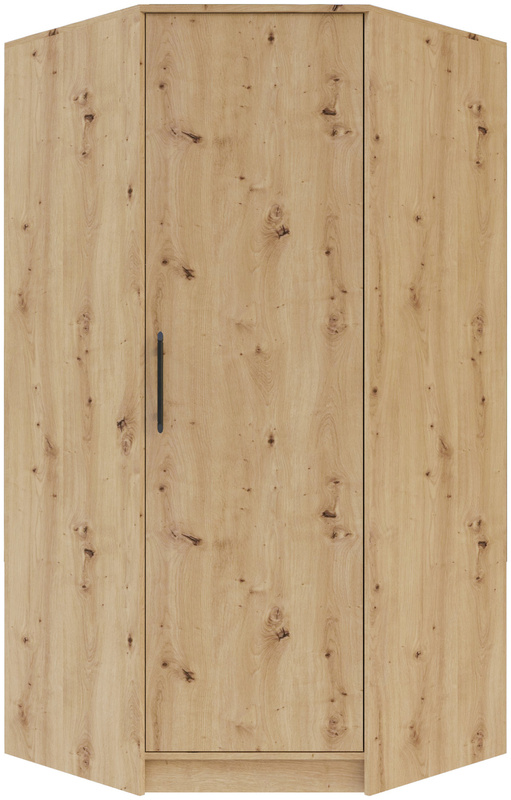 Szafa narożna z drążkami na wieszaki 95 cm SEVAS dąb artisan