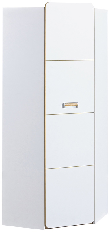 Nowoczesna szafa narożna do pokoju dziecięcego 70 cm LUMINOUS biały