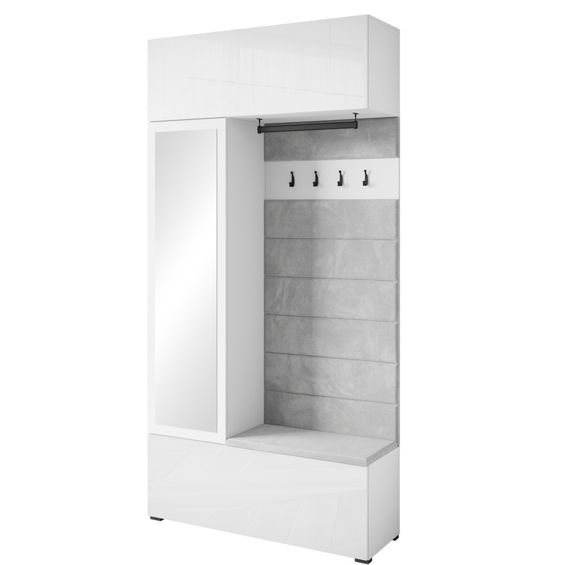 Garderoba 115 cm do przedpokoju z lustrem TESSARO biały