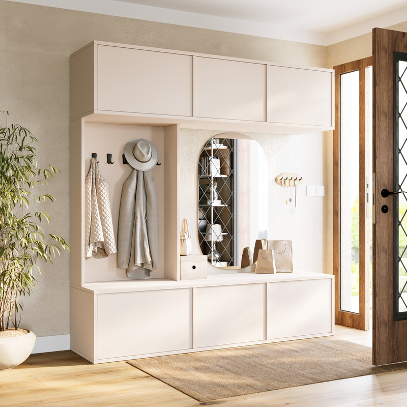 Garderoba do przedpokoju z wieszakami 180 cm HUGE kaszmir