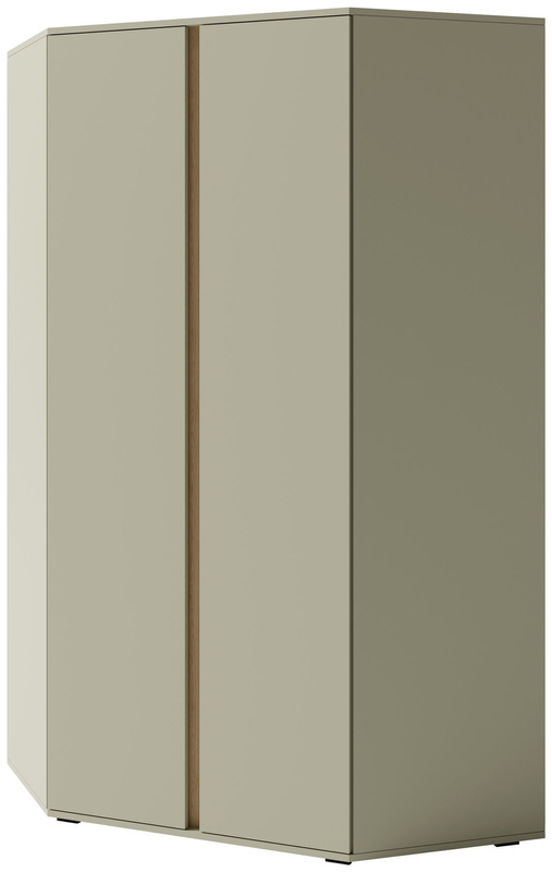 Narożna szafa 95x95 cm młodzieżowa uchylna z drążkami i półkami LISSARO