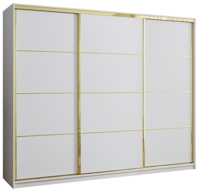 Biała szafa przesuwna 250 cm GOLD NEW mat