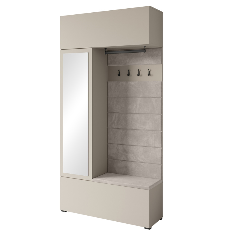 Garderoba do przedpokoju z lustrem TESSARO beż