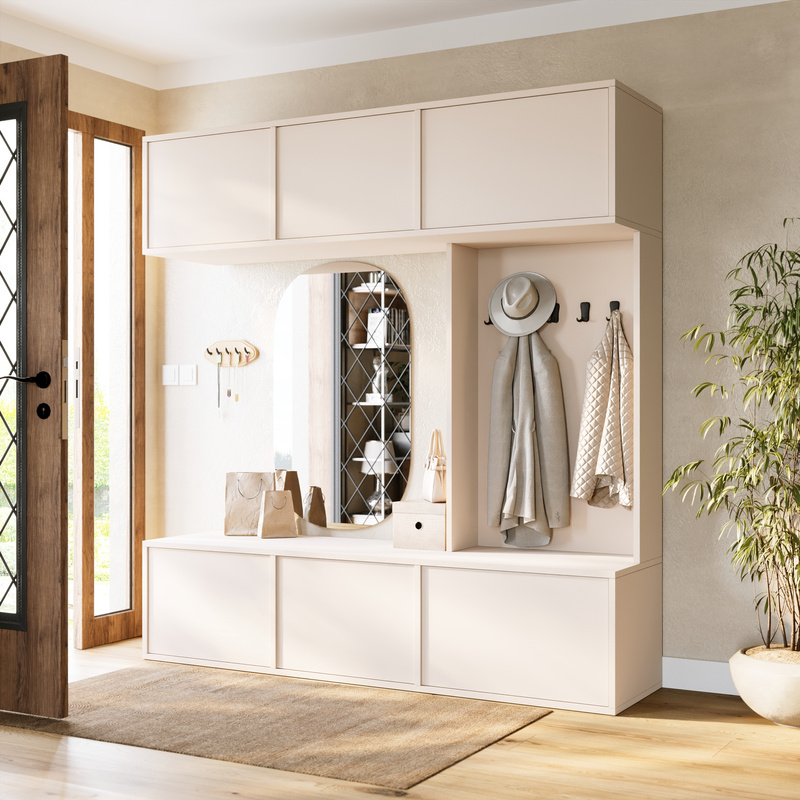 Garderoba do przedpokoju z wieszakami 180 cm HUGE kaszmir