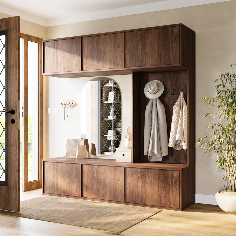 Garderoba do przedpokoju z wieszakami 180 cm HUGE orzech