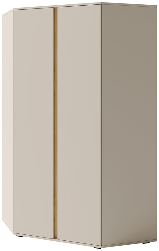 Narożna szafa uchylna młodzieżowa 95x95 cm z drążkami i półkami LISSARO