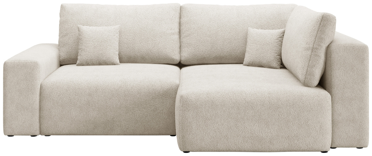 Beżowy narożnik boucle z funkcją spania CAMILO DUO