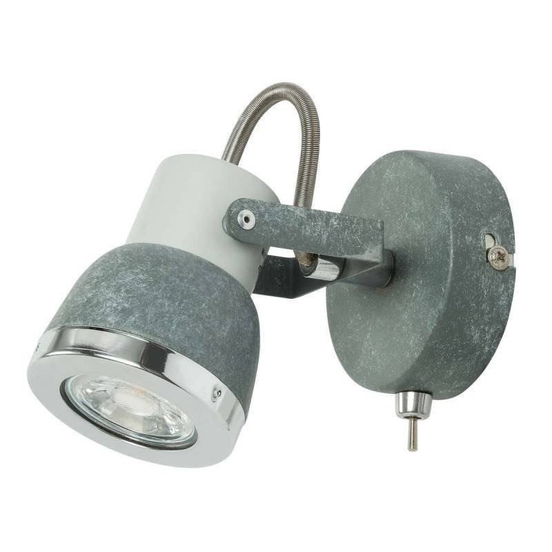 Szary metalowy kinkiet ścienny regulowany do salonu SABYNIO GU10