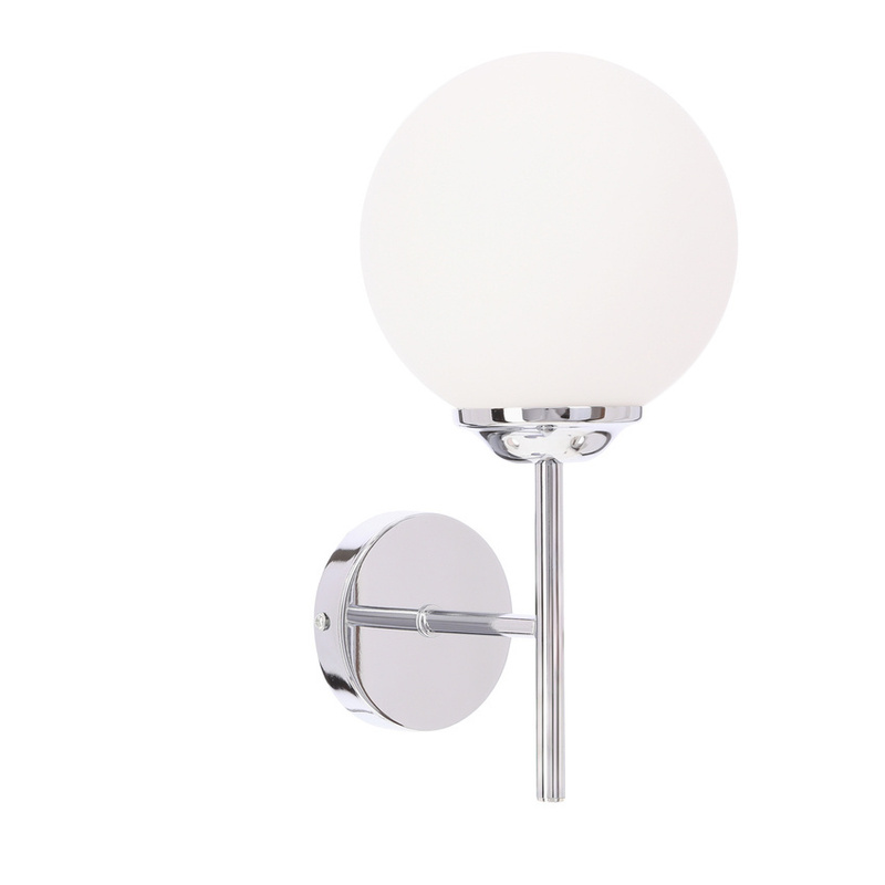 Srebrny kinkiet ścienny 1-punktowy do salonu BELWEDER E14 IP20