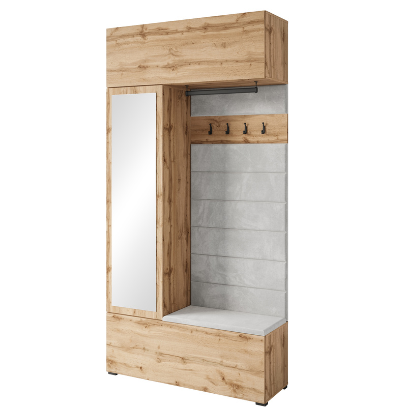 Nowoczesna garderoba 115 cm do przedpokoju TESSARO dąb wotan