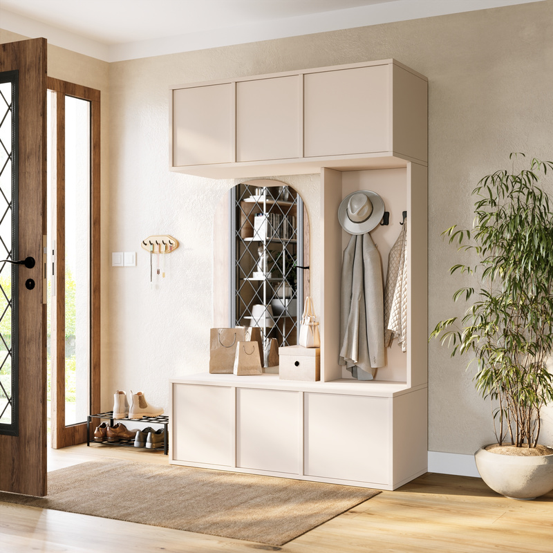 Kaszmirowa garderoba do przedpokoju z wieszakami 120 cm HUGE